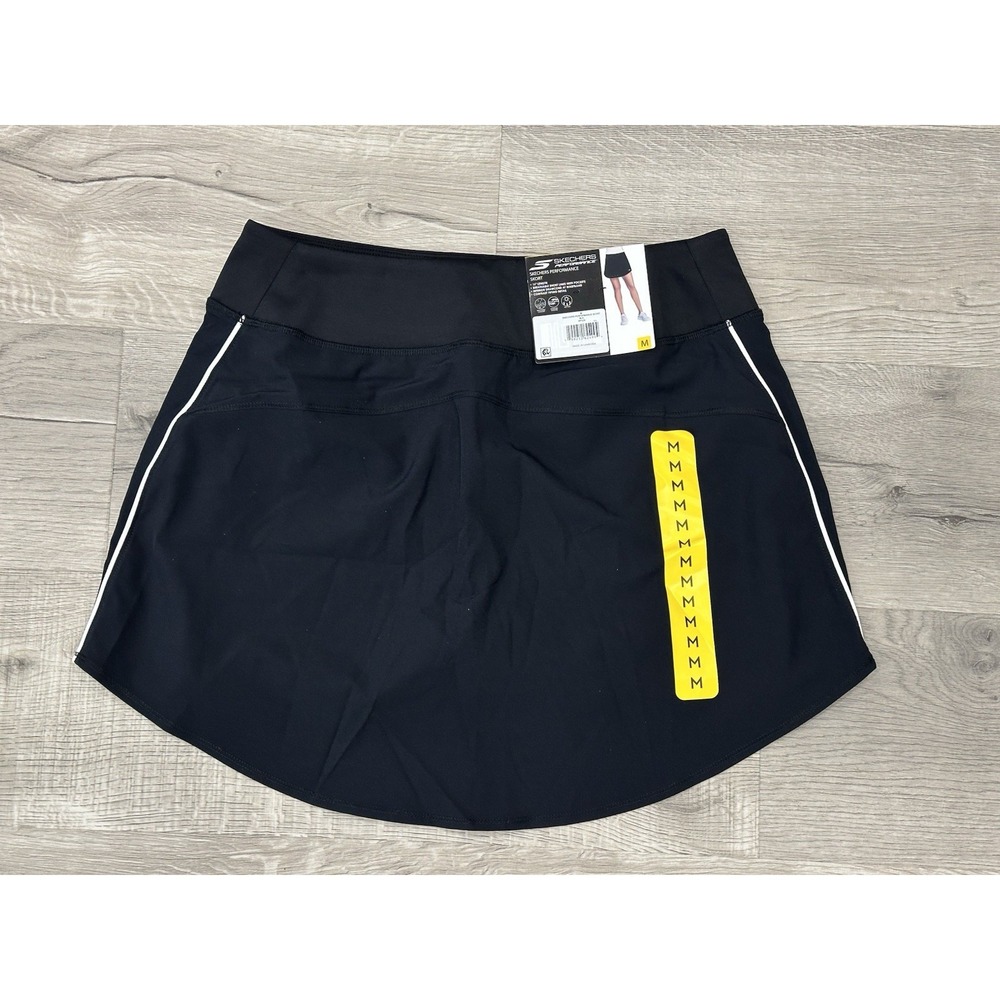 Skechers Women's Performance Black White Piping Liner W/pockets Skort Medium NEW - Picture 6 of 7